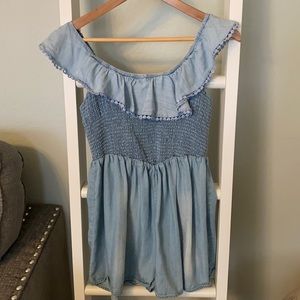 Lightweight denim romper